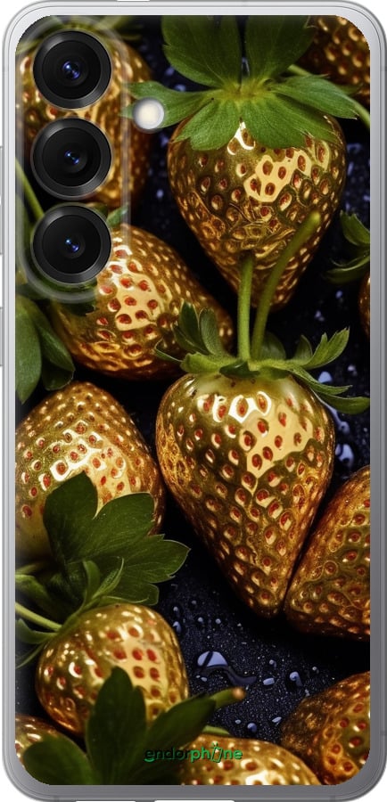 Силіконовий чехол Золота полуниця для Samsung Galaxy S25 - 5637u-3804 изображение 