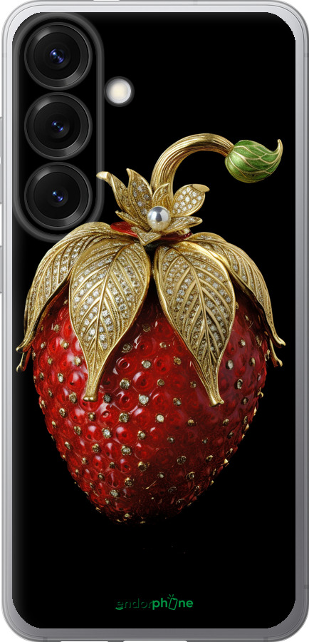 Силиконовый чехол Клубника v3 для Samsung Galaxy S25 - 5638u-3804 изображение 