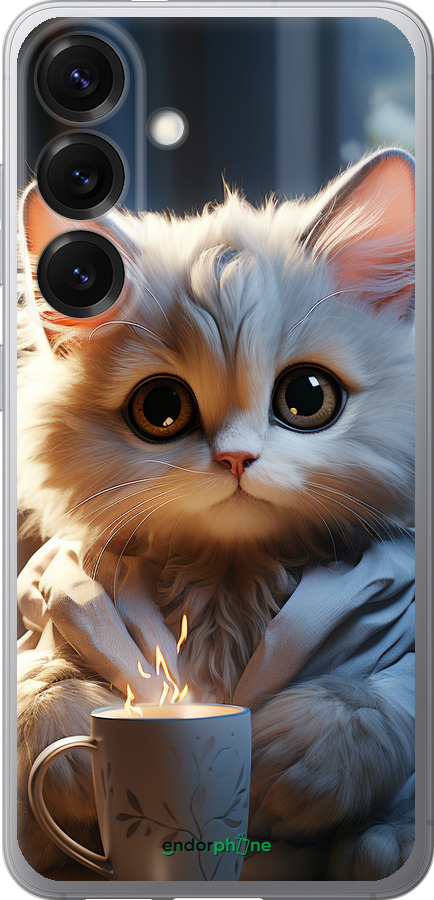Силиконовый чехол White cat для Samsung Galaxy S25 - 5646u-3804 изображение 