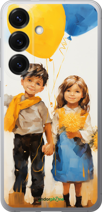 Силиконовый чехол Дети с шариками для Samsung Galaxy S25 - 5659u-3804 изображение 