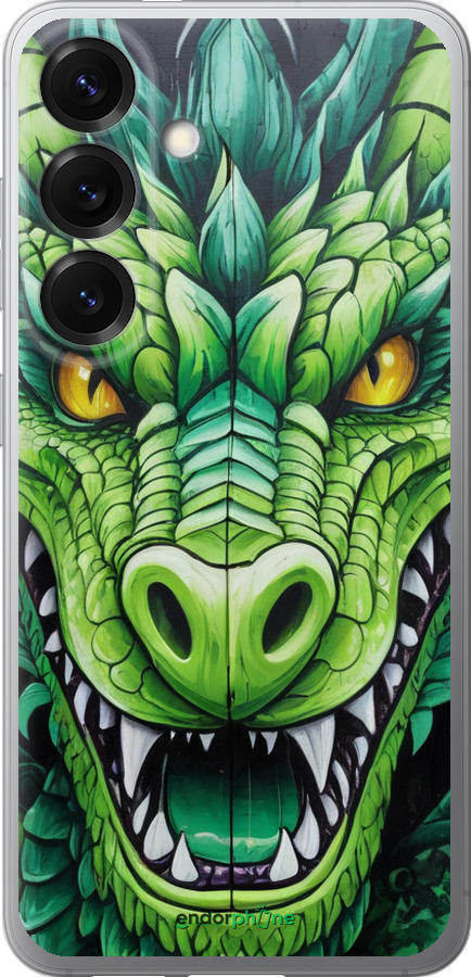 Силиконовый чехол Зелёный дракон для Samsung Galaxy S25 - 5816u-3804 изображение 