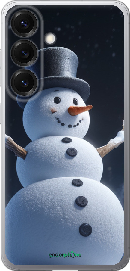 Силиконовый чехол Снеговик для Samsung Galaxy S25 - 5826u-3804 изображение 