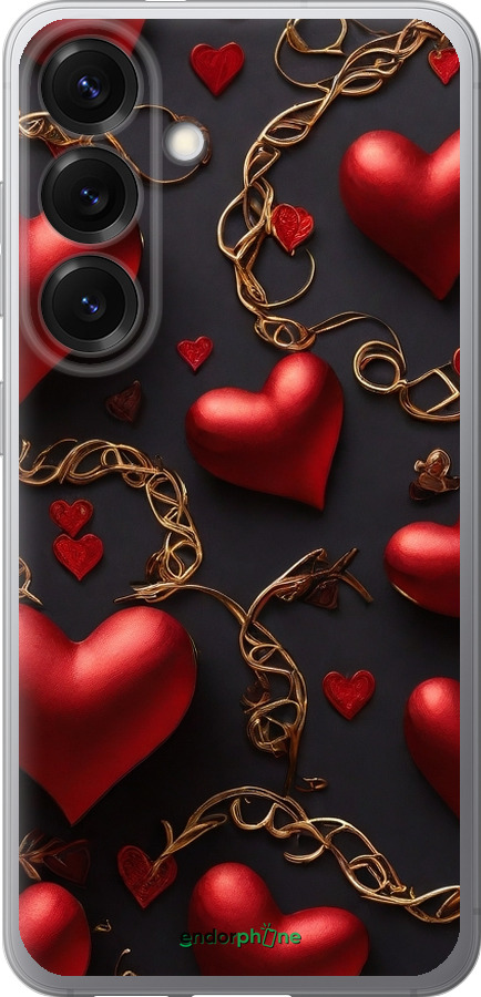Силиконовый чехол Сердечки для Samsung Galaxy S25 - 5831u-3804 изображение 