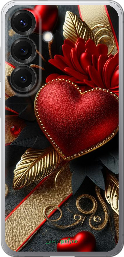 Силіконовий чехол Сердечки v2 для Samsung Galaxy S25 - 5832u-3804 изображение 