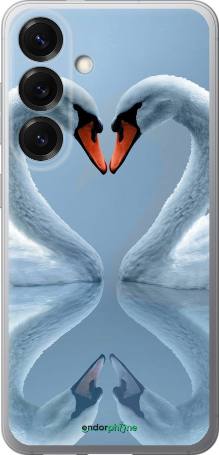 Силиконовый чехол Лебеди для Samsung Galaxy S25 - 6007u-3804 изображение 