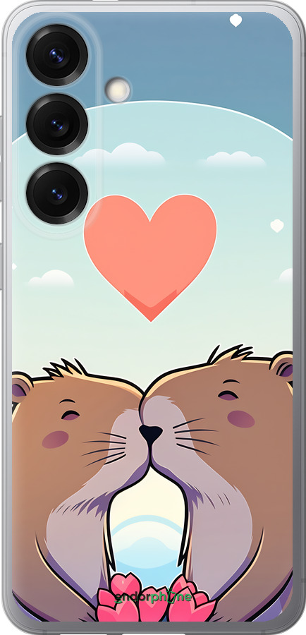Силиконовый чехол Капибара любовь для Samsung Galaxy S25 - 6027u-3804 изображение 