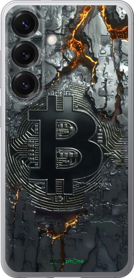 Силиконовый чехол Раскаленный биткойн для Samsung Galaxy S25 - 6091u-3804 изображение 