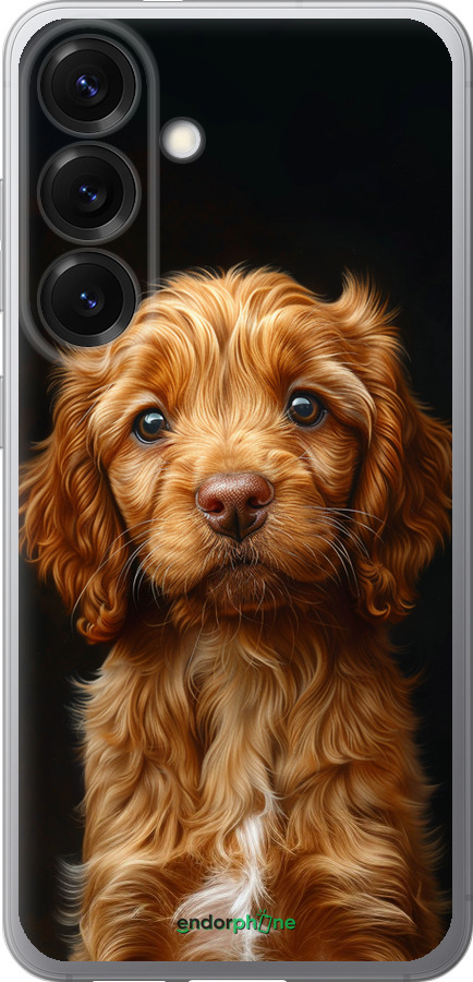 Силіконовий чехол Cocker spaniel на чорному фоні для Samsung Galaxy S25 - 6137u-3804 изображение 