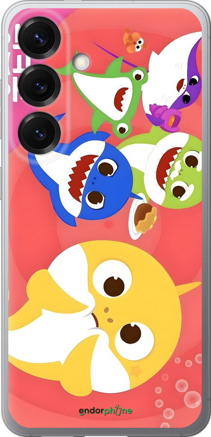 Силиконовый чехол Бейби Шаркс для Samsung Galaxy S25 - 6305u-3804 изображение 