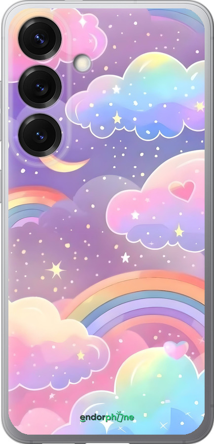 Силиконовый чехол Облака и радуга для Samsung Galaxy S25 - 6312u-3804 изображение 