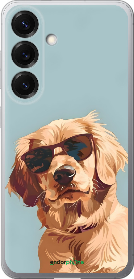Силиконовый чехол Пес в очках для Samsung Galaxy S25 - 6381u-3804 изображение 
