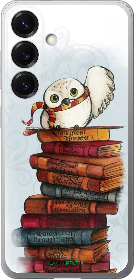 Силіконовий чехол Сова та книги для Samsung Galaxy S25 - 6436u-3804 изображение 