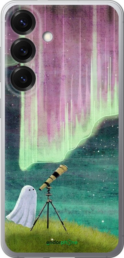 Силиконовый чехол Привидение и звезды для Samsung Galaxy S25 - 6443u-3804 изображение 