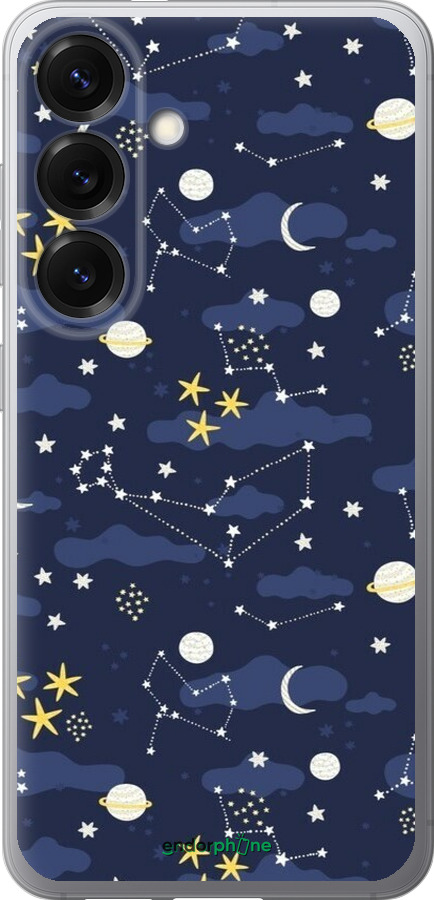 Силіконовий чехол Астрономічний візерунок для Samsung Galaxy S25 - 6446u-3804 изображение 