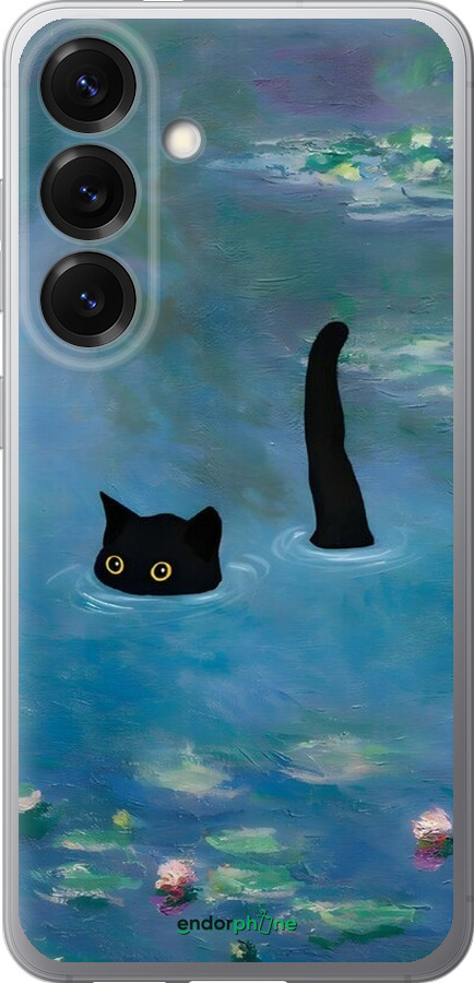 Силиконовый чехол С изображением кота и водяной лилии Monet для Samsung Galaxy S25 - 6519u-3804 изображение 