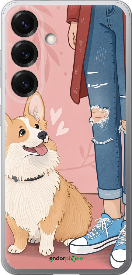 Силіконовий чехол Корги 3 для Samsung Galaxy S25 - 6707u-3804 изображение 