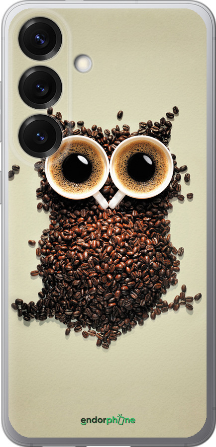 Силиконовый чехол Сова из кофе для Samsung Galaxy S25 - 777u-3804 изображение 