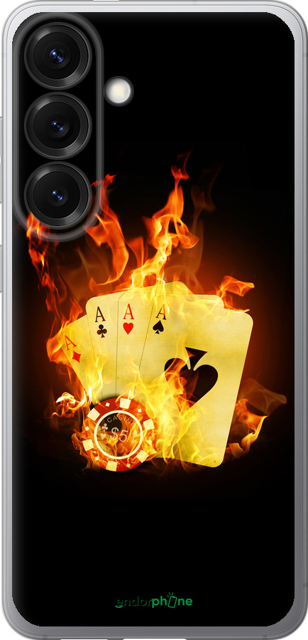 Силиконовый чехол Горящие карты для Samsung Galaxy S25 - 839u-3804 изображение 