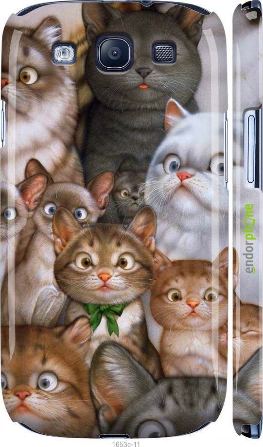 

3D пластиковий матовий чохол "Коти" для Samsung Galaxy S3 i9300