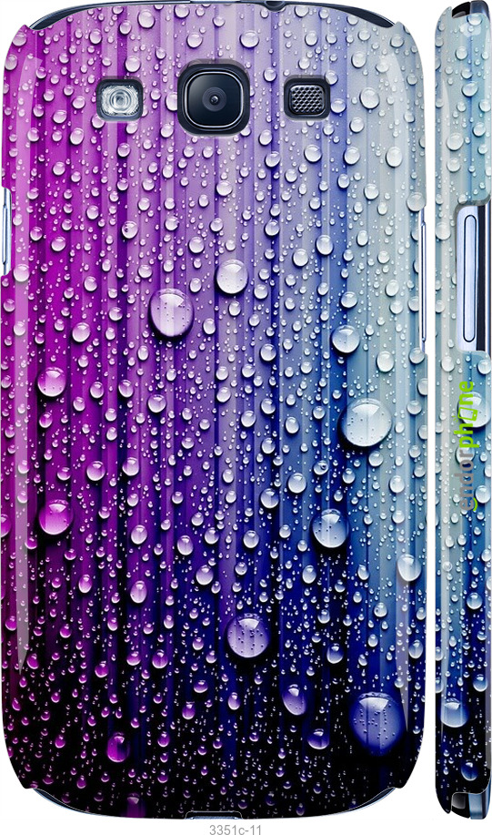 

3D пластиковий матовий чохол "Краплини води" для Samsung Galaxy S3 i9300, Синій