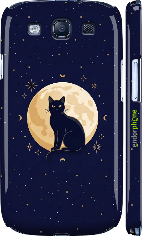 3D пластиковый глянцевый чехол Cute Cat Celestial/Witchy для Samsung Galaxy S3 Duos I9300i - 6787c-50 изображение 