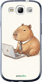 2D пластиковый чехол 'Funny Capybara CEO Working' для Samsung Galaxy S3 Duos I9300i изображение 4