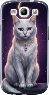 2D пластиковый чехол Mystic White Cat Gothic Dark Purple Gold для Samsung Galaxy S3 Duos I9300i - 6805t-50 изображение 