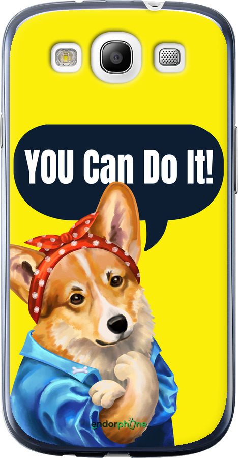 2D пластиковий чехол чехол с корги You Can Do It для Samsung Galaxy S3 Duos I9300i - 6184t-50 изображение 