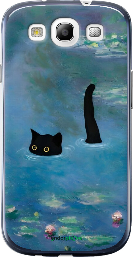 Силіконовий чехол Із зображенням кота та водяної лілії Monet для Samsung Galaxy S3 i9300 - 6519u-11 изображение 