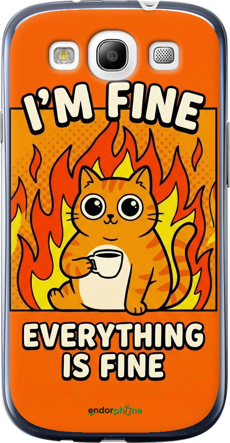 2D пластиковый чехол Funny Cat для Samsung Galaxy S3 Duos I9300i - 6786t-50 изображение 