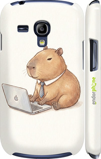 3D пластиковый глянцевый чехол 'Funny Capybara CEO Working' для Samsung Galaxy S3 mini изображение 1