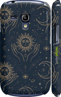 3D пластиковый глянцевый чехол 'Celestial Harmony: Sun & Moon Gold Mystic Pattern' для Samsung Galaxy S3 mini изображение 5