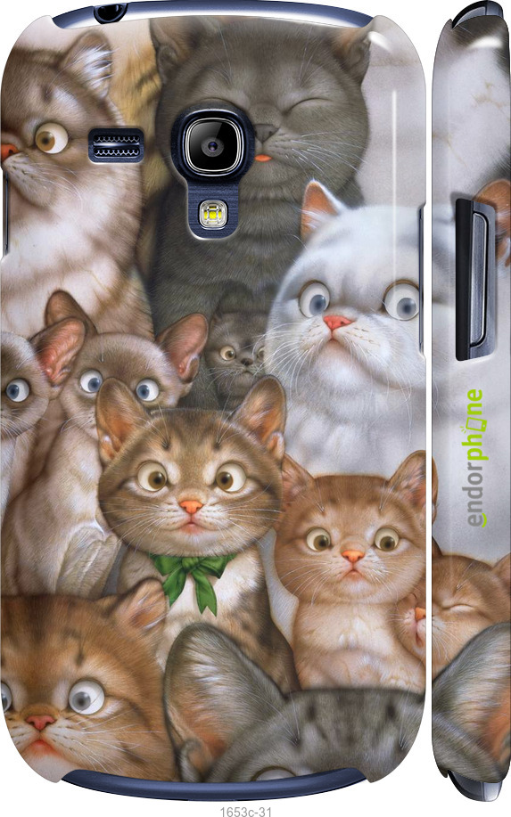 

3D пластиковий матовий чохол "Коти" для Samsung Galaxy S3 mini