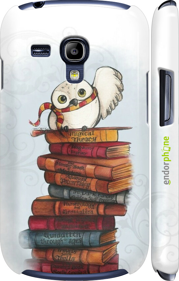 3D пластиковый глянцевый чехол Сова и книги для Samsung Galaxy S3 mini - 6436c-31 изображение 