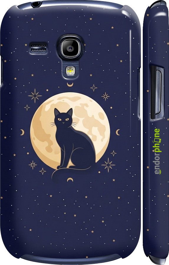 3D пластиковый глянцевый чехол Cute Cat Celestial/Witchy для Samsung Galaxy S3 mini - 6787c-31 изображение 