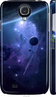 3D пластиковий глянцевий чехол Планети в синьому космосі для Samsung Galaxy S4 i9500 - 171c-13 изображение 
