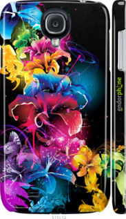 3D пластиковый глянцевый чехол Абстрактные цветы для Samsung Galaxy S4 i9500 - 511c-13 изображение 