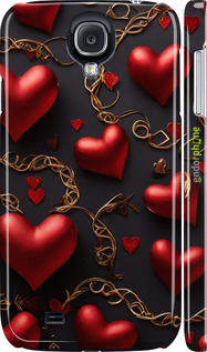 3D пластиковый глянцевый чехол Сердечки для Samsung Galaxy S4 i9500 - 5831c-13 изображение 