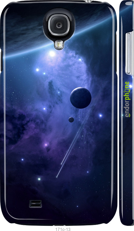3D пластиковий глянцевий чехол Планети в синьому космосі для Samsung Galaxy S4 i9500 - 171c-13 изображение 