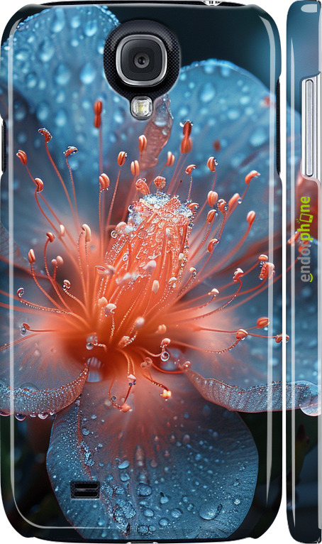 3D пластиковый глянцевый чехол Роса на цветке для Samsung Galaxy S4 i9500 - 6039c-13 изображение 