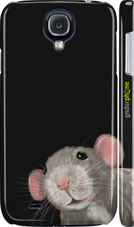 3D пластиковый матовый чехол The Peeking Rat для Samsung Galaxy S4 i9500 - 6442m-13 изображение 
