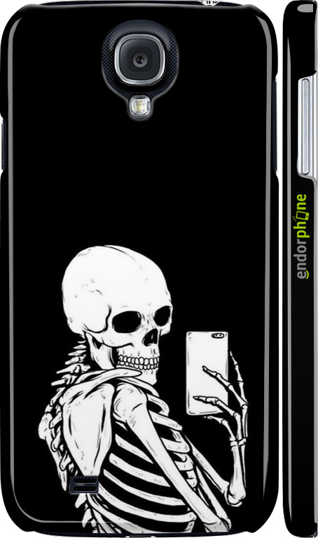 3D пластиковый глянцевый чехол Скелет делает Selfie для Samsung Galaxy S4 i9500 - 6535c-13 изображение 