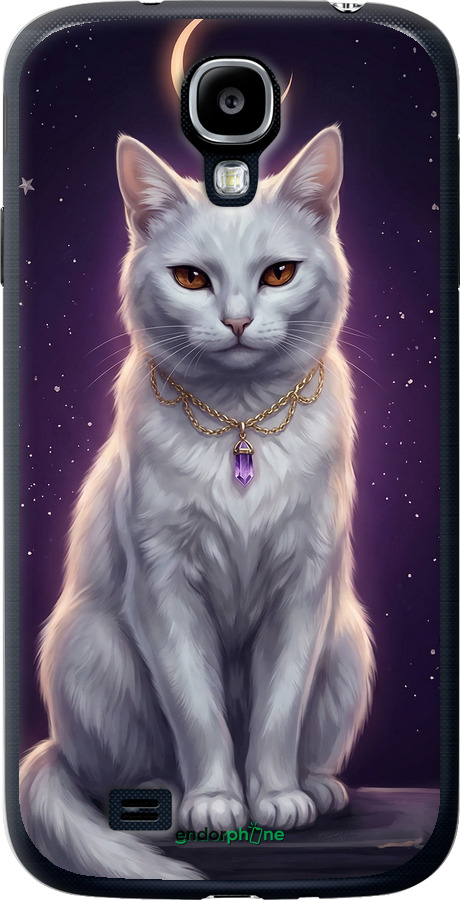 2D пластиковий чехол Mystic White Cat Gothic Dark Purple Gold для Samsung Galaxy S4 i9500 - 6805t-13 изображение 