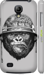 3D пластиковий матовий чехол military monkey для Samsung Galaxy S4 mini - 4177m-32 изображение 