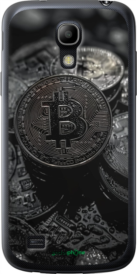 Силиконовый чехол Black Bitcoin для Samsung Galaxy S4 mini - 6090u-32 изображение 