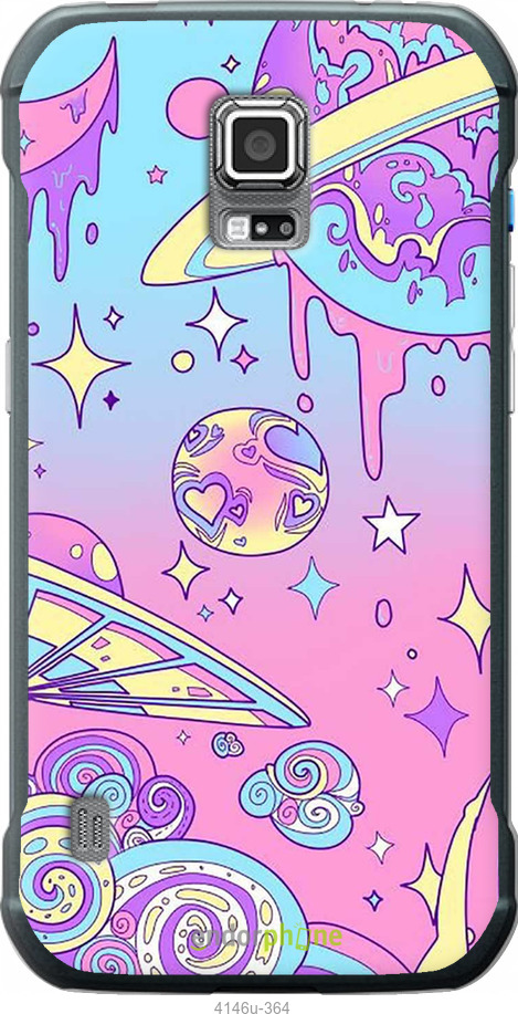 Силиконовый чехол Розовая галактика для Samsung Galaxy S5 Active G870 - 4146u-364 изображение 