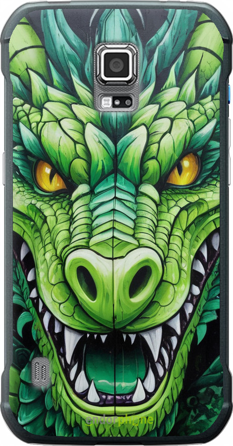 Силіконовий чехол Зелений дракон для Samsung Galaxy S5 Active G870 - 5816u-364 изображение 