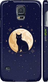 3D пластиковый глянцевый чехол Cute Cat Celestial/Witchy для Samsung Galaxy S5 Duos SM G900FD - 6787c-62 изображение 