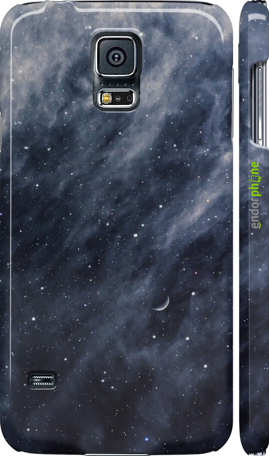 3D пластиковый глянцевый чехол Голубые облака, Голубая луна для Samsung Galaxy S5 Duos SM G900FD - 6398c-62 изображение 
