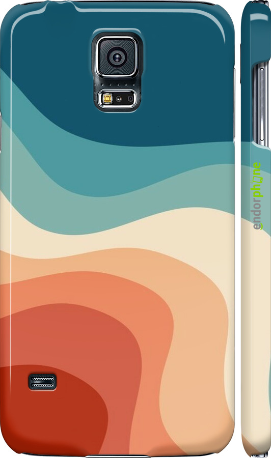 3D пластиковый глянцевый чехол В стиле ретро с волнами для Samsung Galaxy S5 Duos SM G900FD - 6531c-62 изображение 